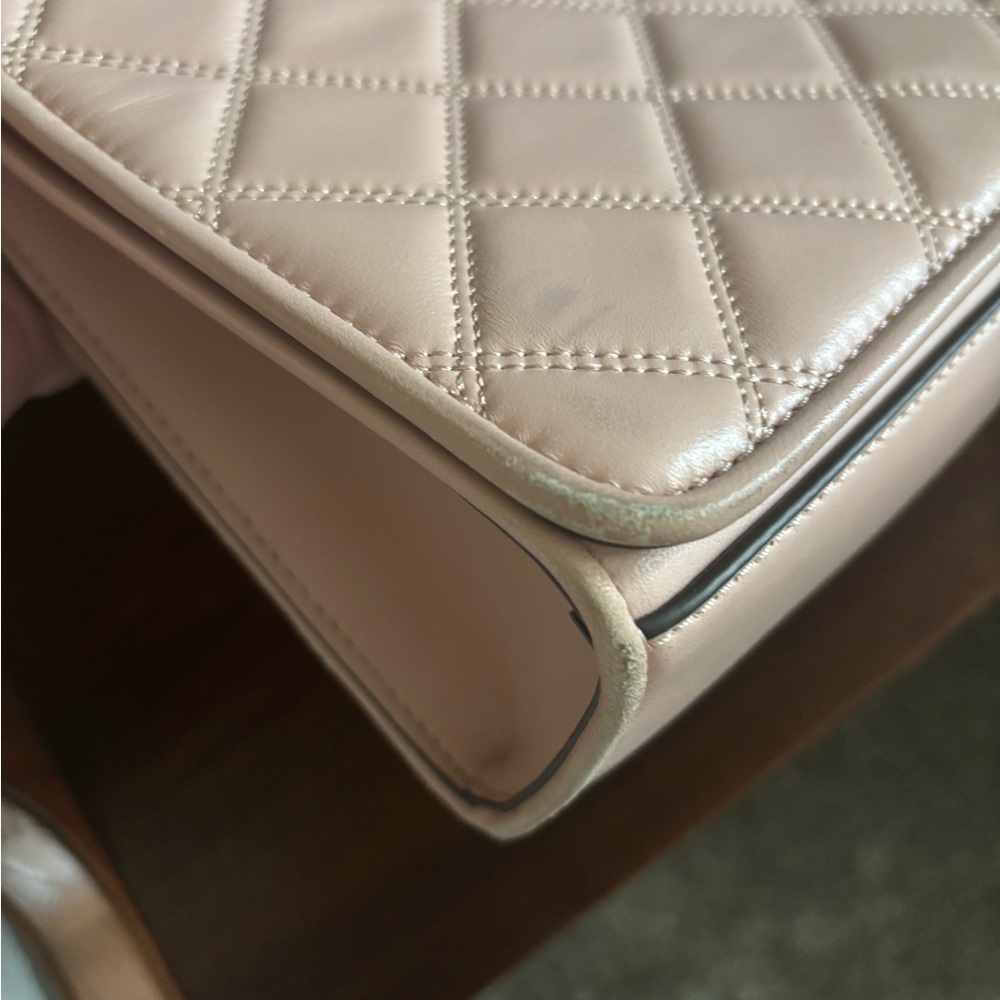 Tory Burch Savannah Convertible Quilted Shoulder Bag with Chain in Soft Pink - Picture 2 of 8